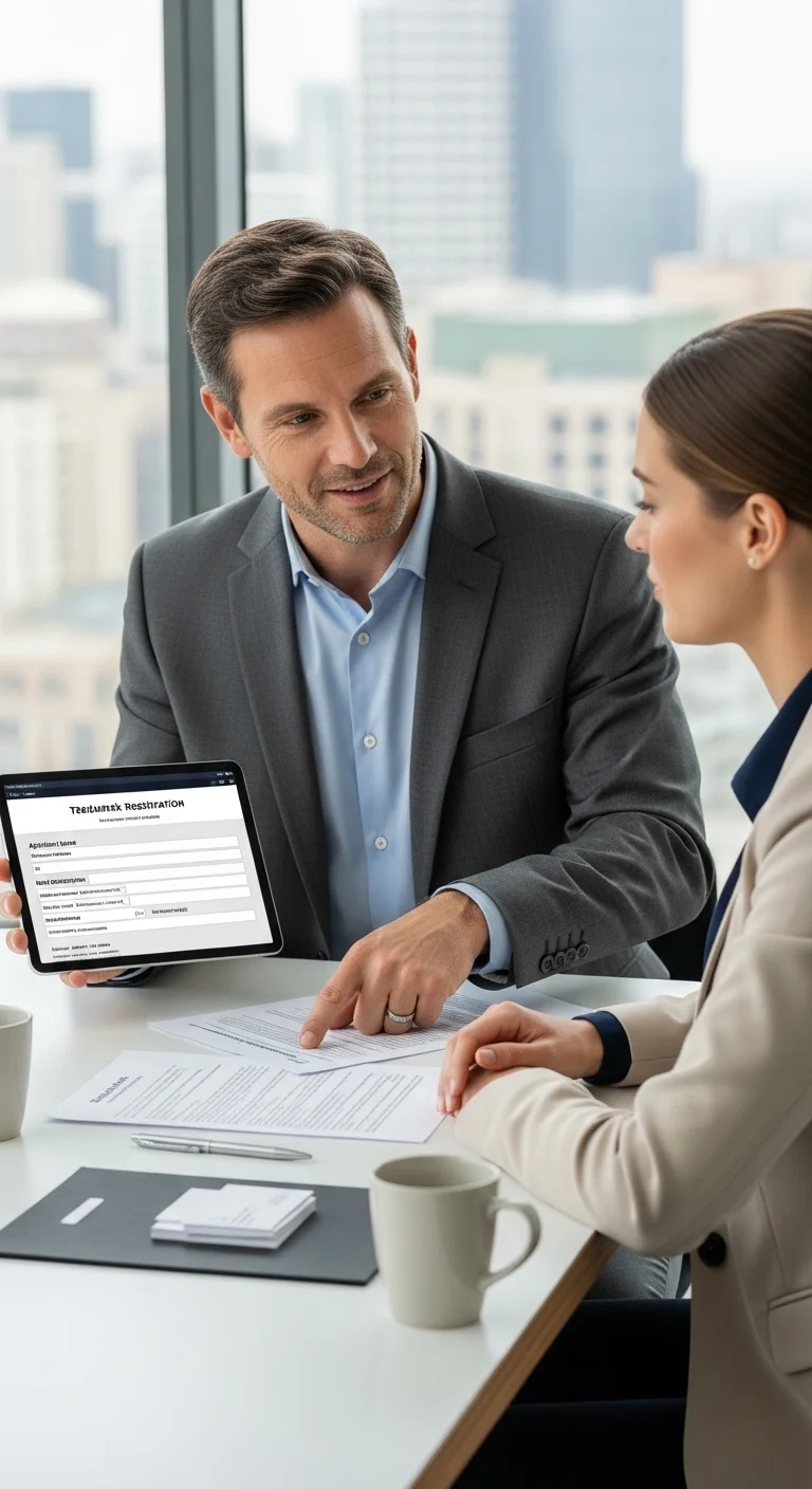 UK trademark registration services consultation with client